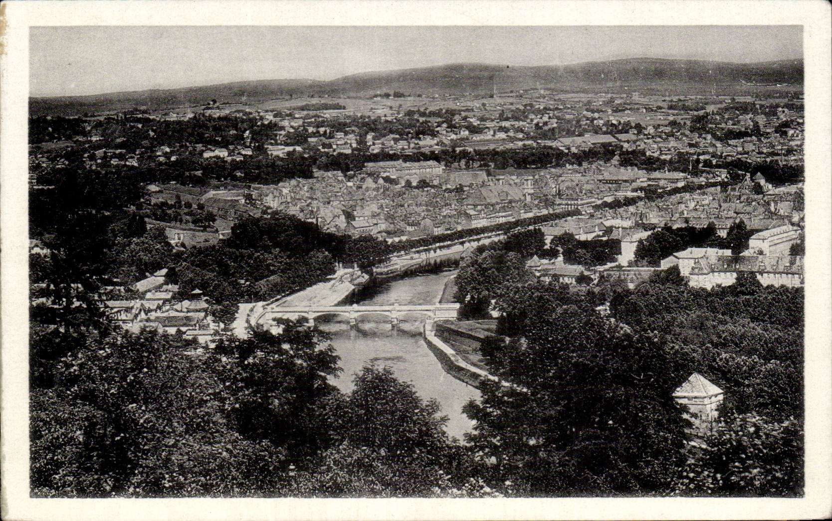 CPA Besancon Panorama taken of Chaudanne