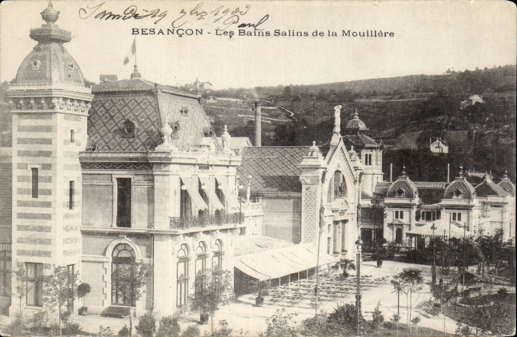 CPA Besancon saline baths of Mouillere