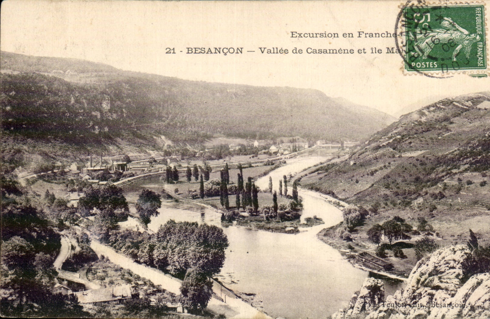 CPA Besancon Valley of Casamene and island Pond