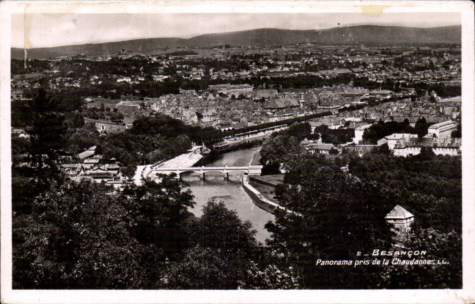 CPA Besancon Panorama taken of Chaudanne