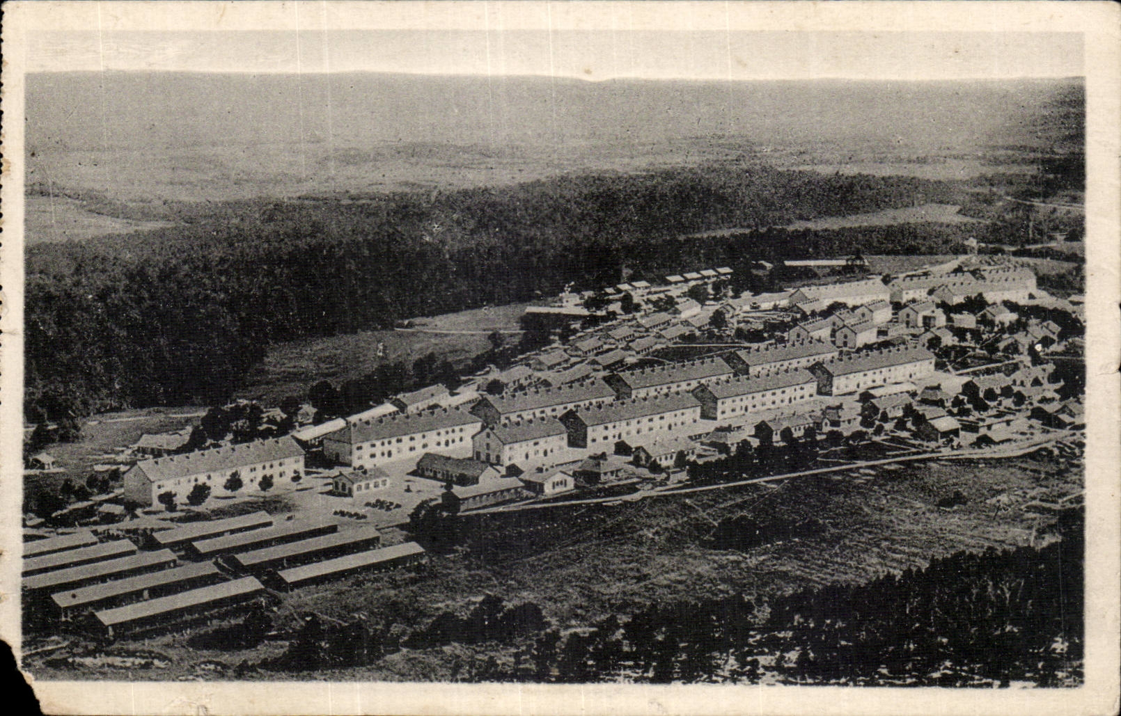 CPA Militaria Camp of Valdahon View of the camp taken in the plane