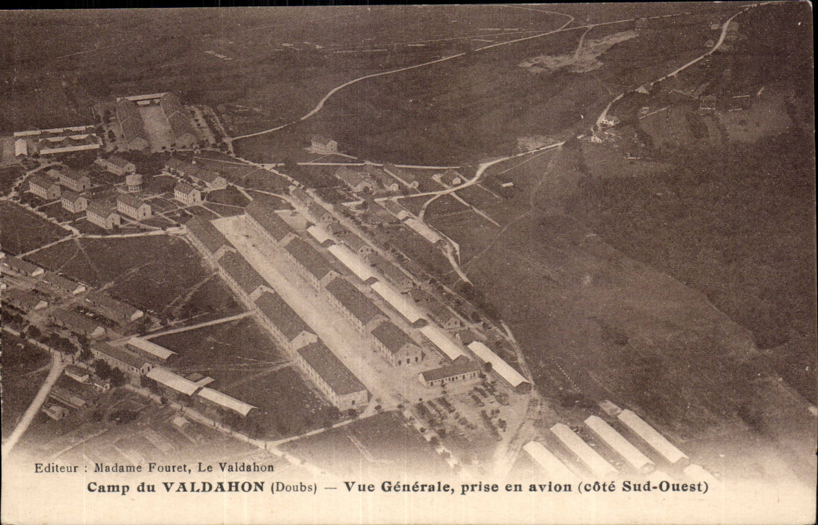 CPA Militaria Camp of Valdahon View taken in the plane