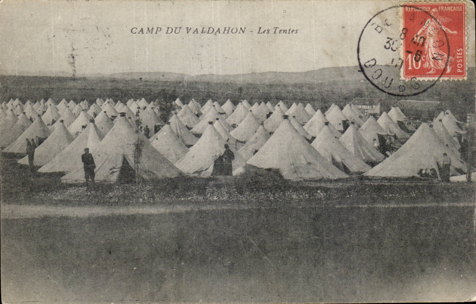 CPSM Militaria Camp of Valdahon tents