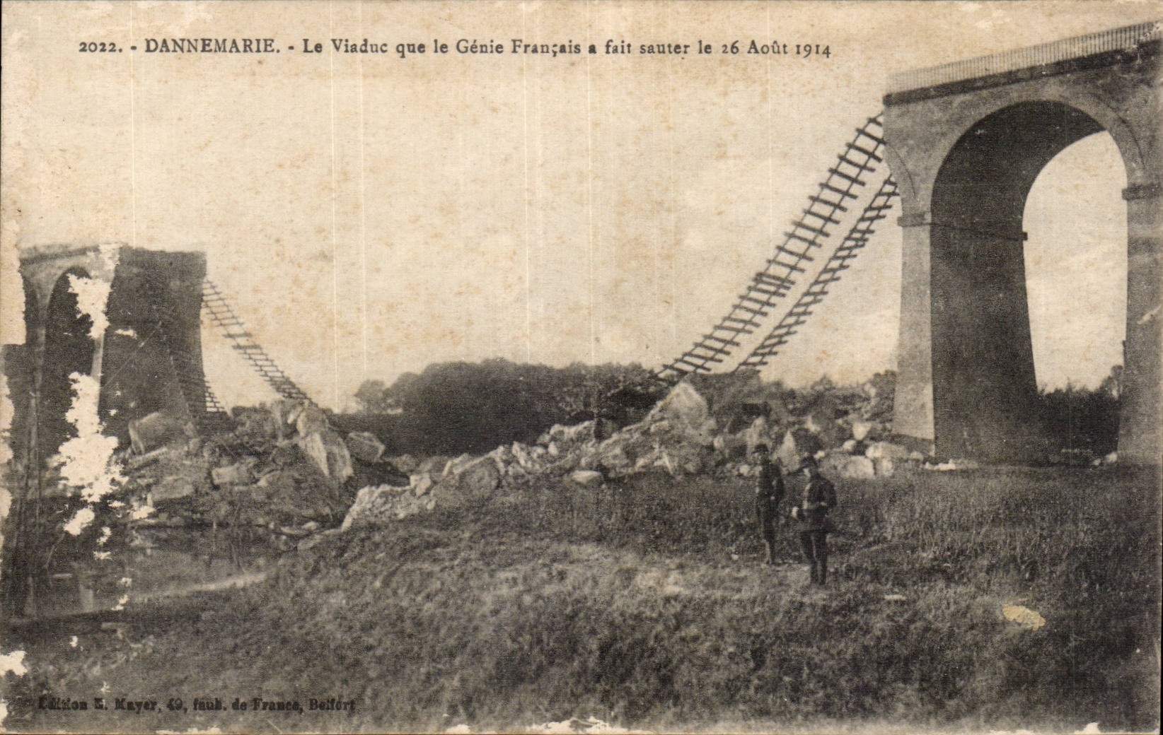 CPA Dannemarie Le viaduct which the French genius made jump on August 26th 1914