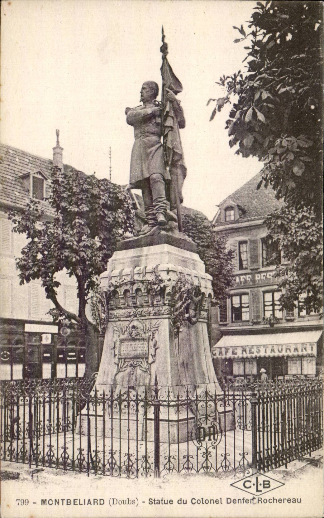 CPA Montbeliard Statue of colonel Rochereau
