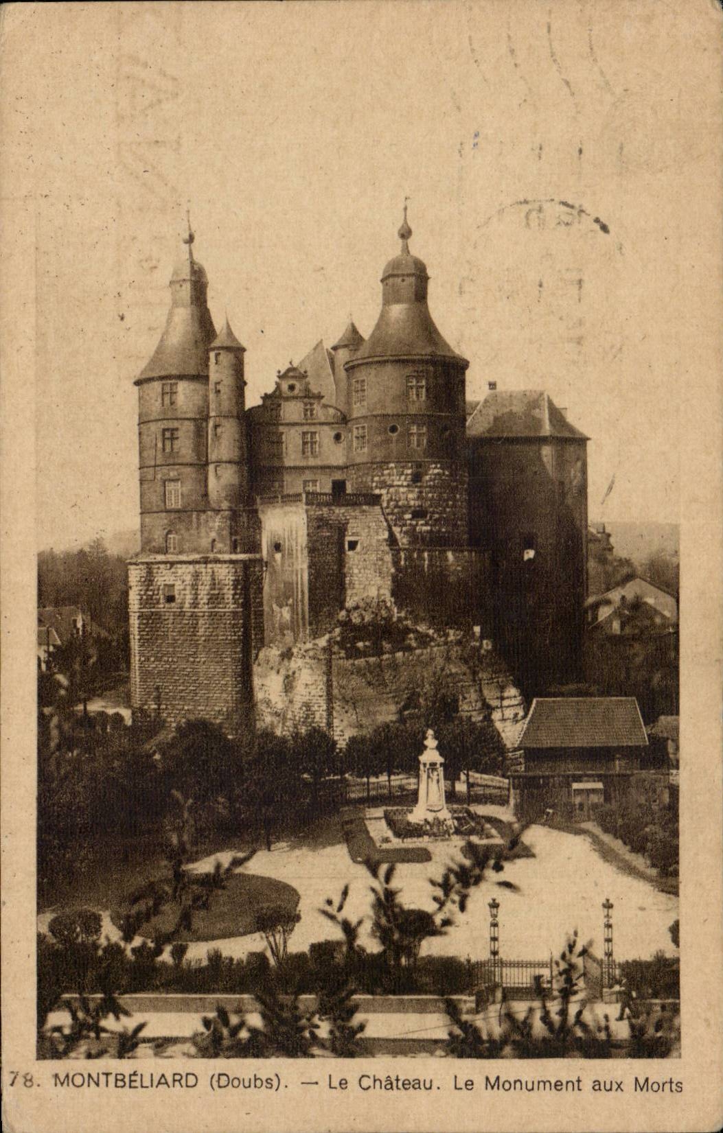 CPA Montbeliard the chaetau the monument of deaths
