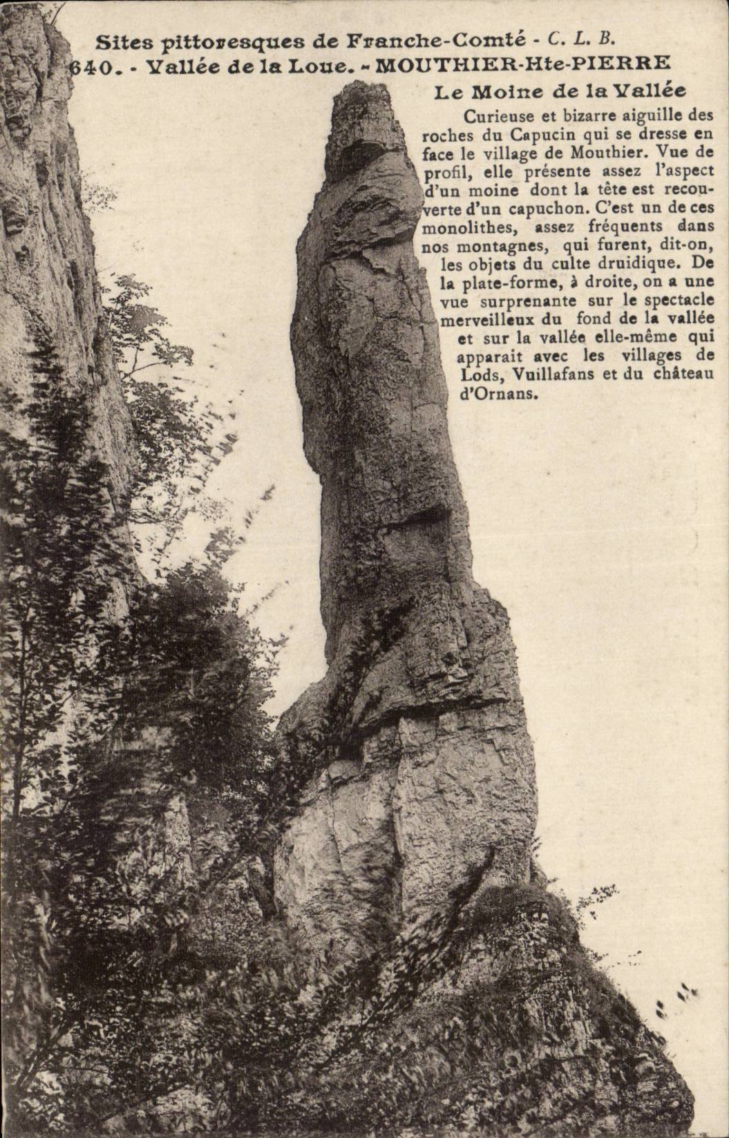 CPA Vallee of Rents Mouthier High Pierre Le monk of the valley