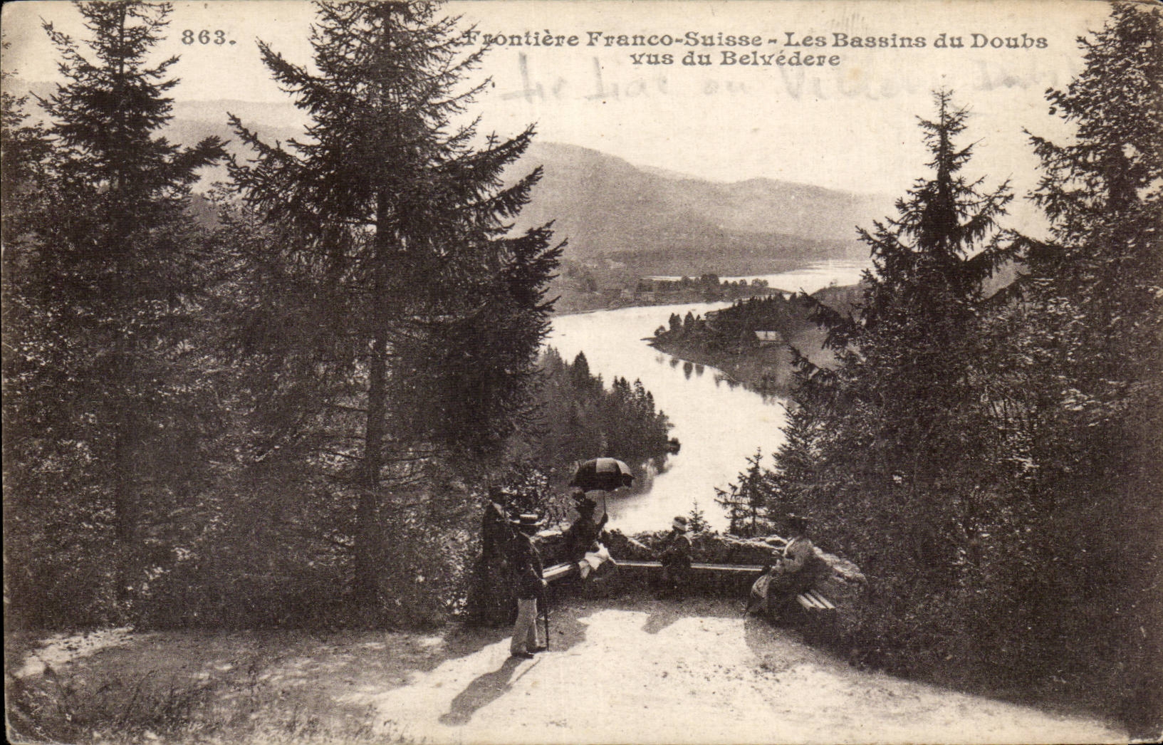 Free Swiss CPA Border basins of Doubs seen of the View-point