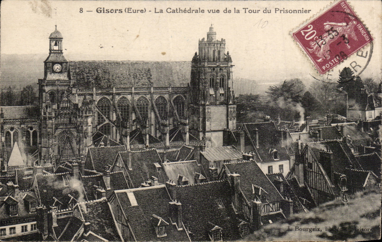 CPA Gisors La cathedrale vue de la tour du prisonnier