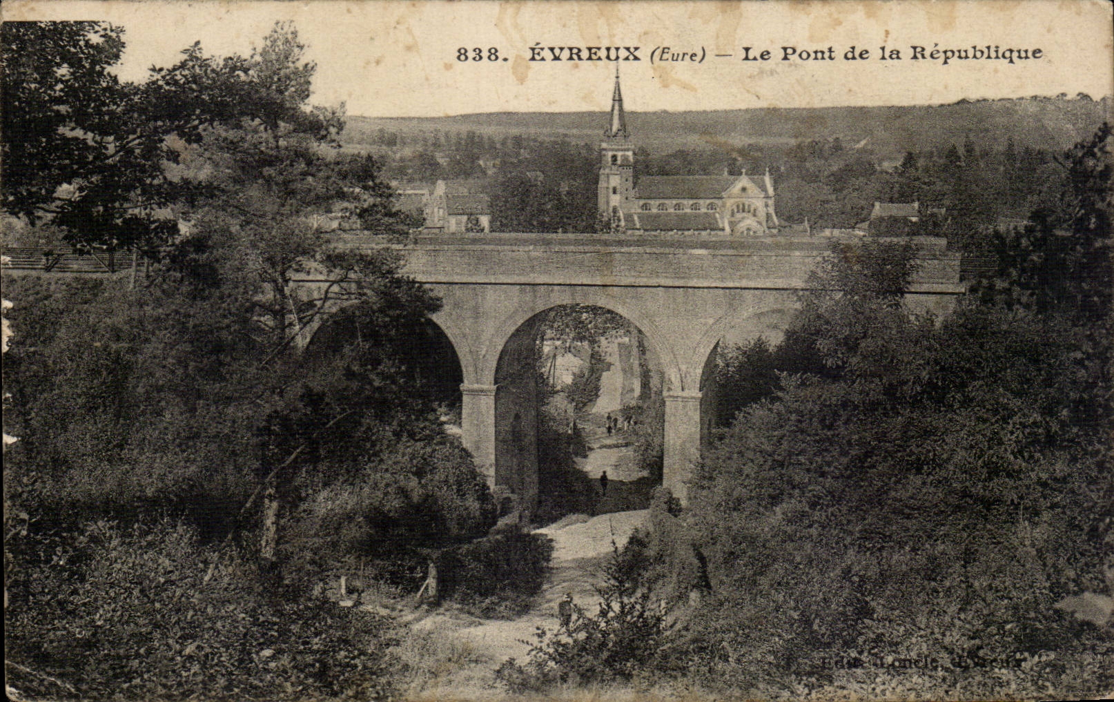 CPA Evreux Le bridge de la republica