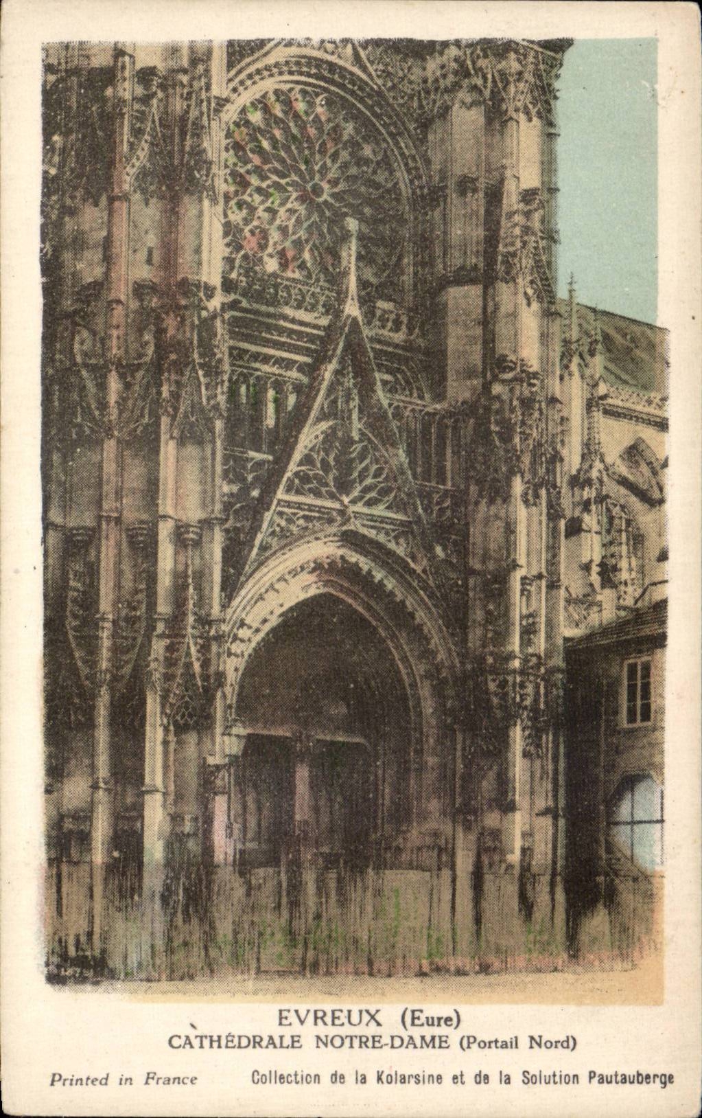 CPA Evreux Cathedral Northern Notre Dame Gate