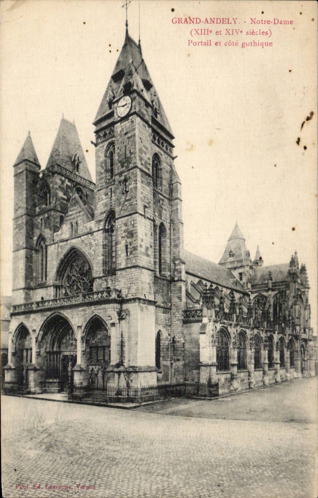 Large CPA Andely Notre Dame (13 and 14th) Gate and Gothic dimension