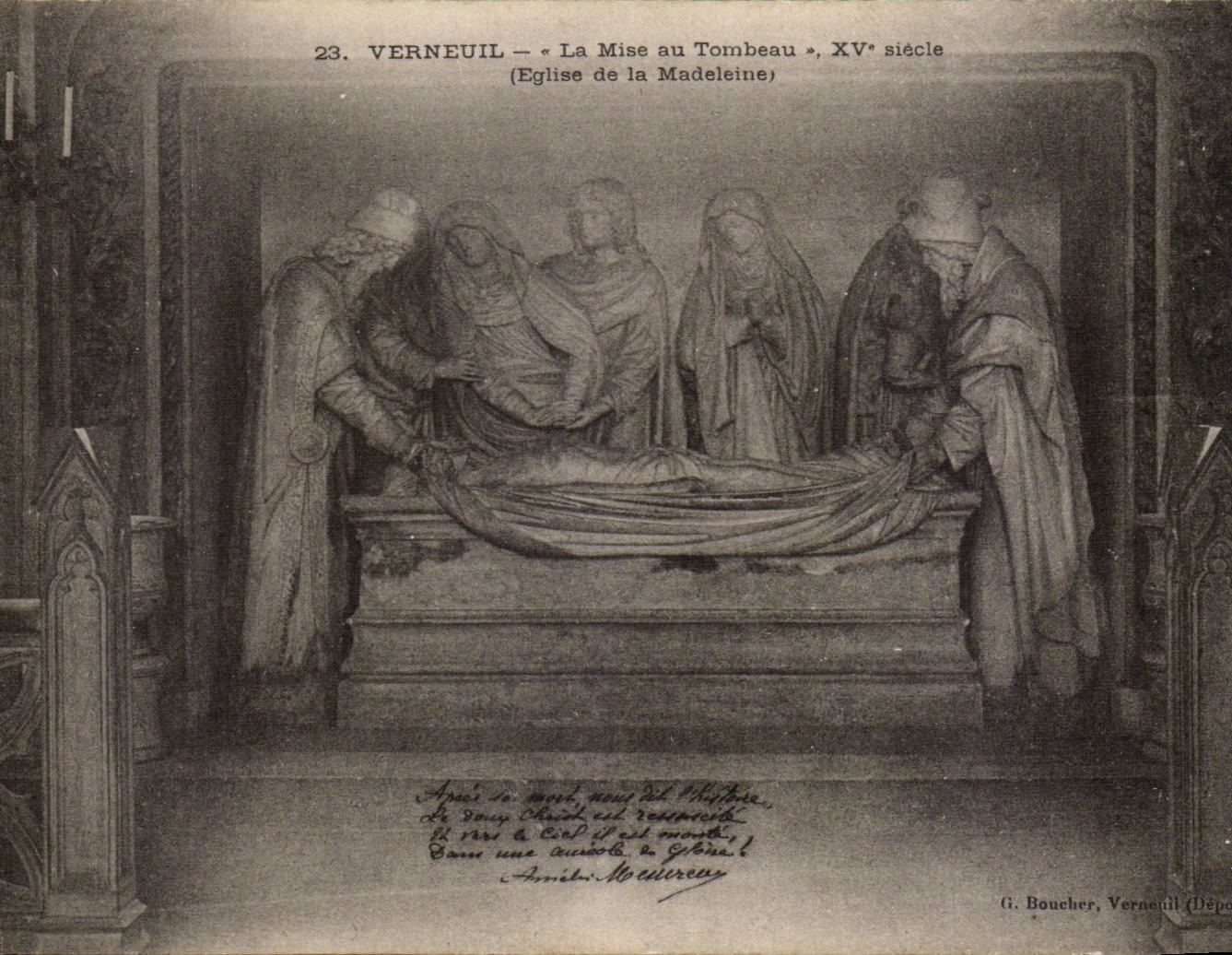 CPA Verneuil on Avre the setting with the tomb 15th Church of the Madeleine