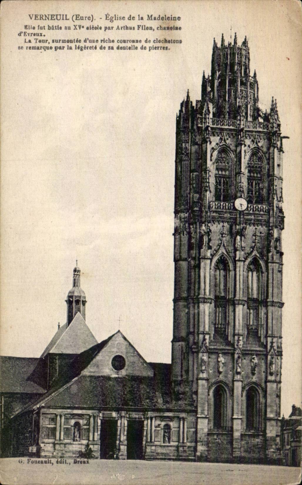 CPA Verneuil on Avre the church of the Madeleine