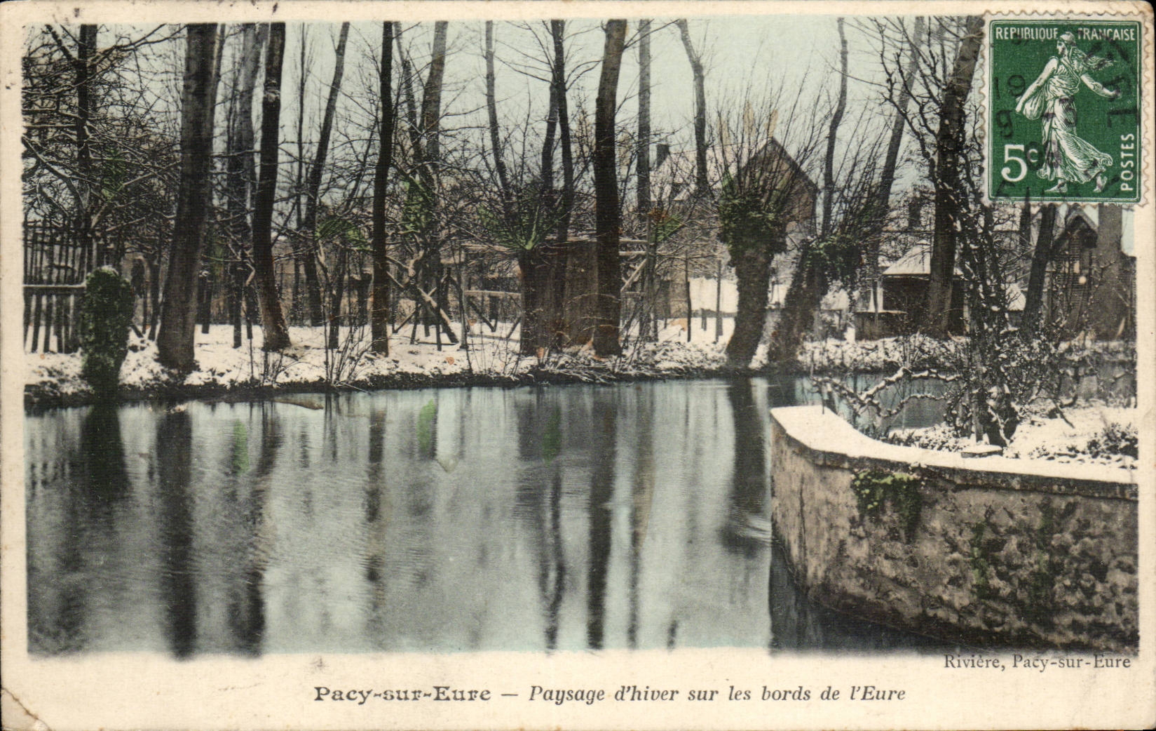 CPA Pacy on the Eure Passage of winter on the edges of the Eure