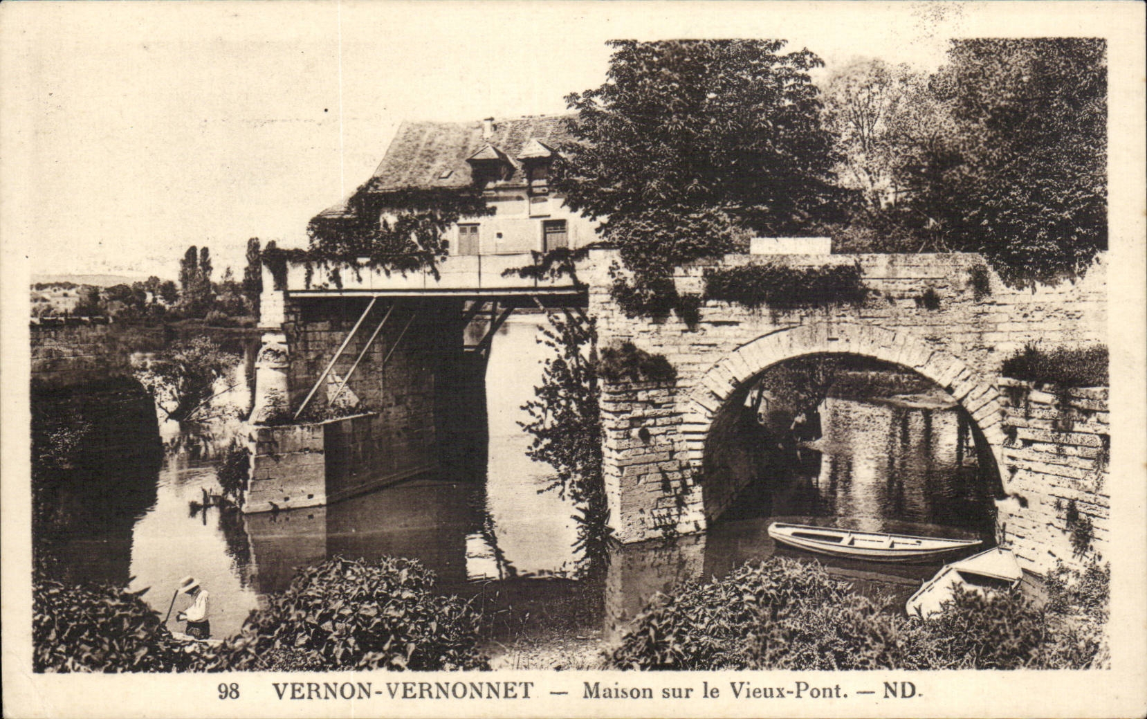 Casa de CPA Vernon Vernonnet en el puente viejo