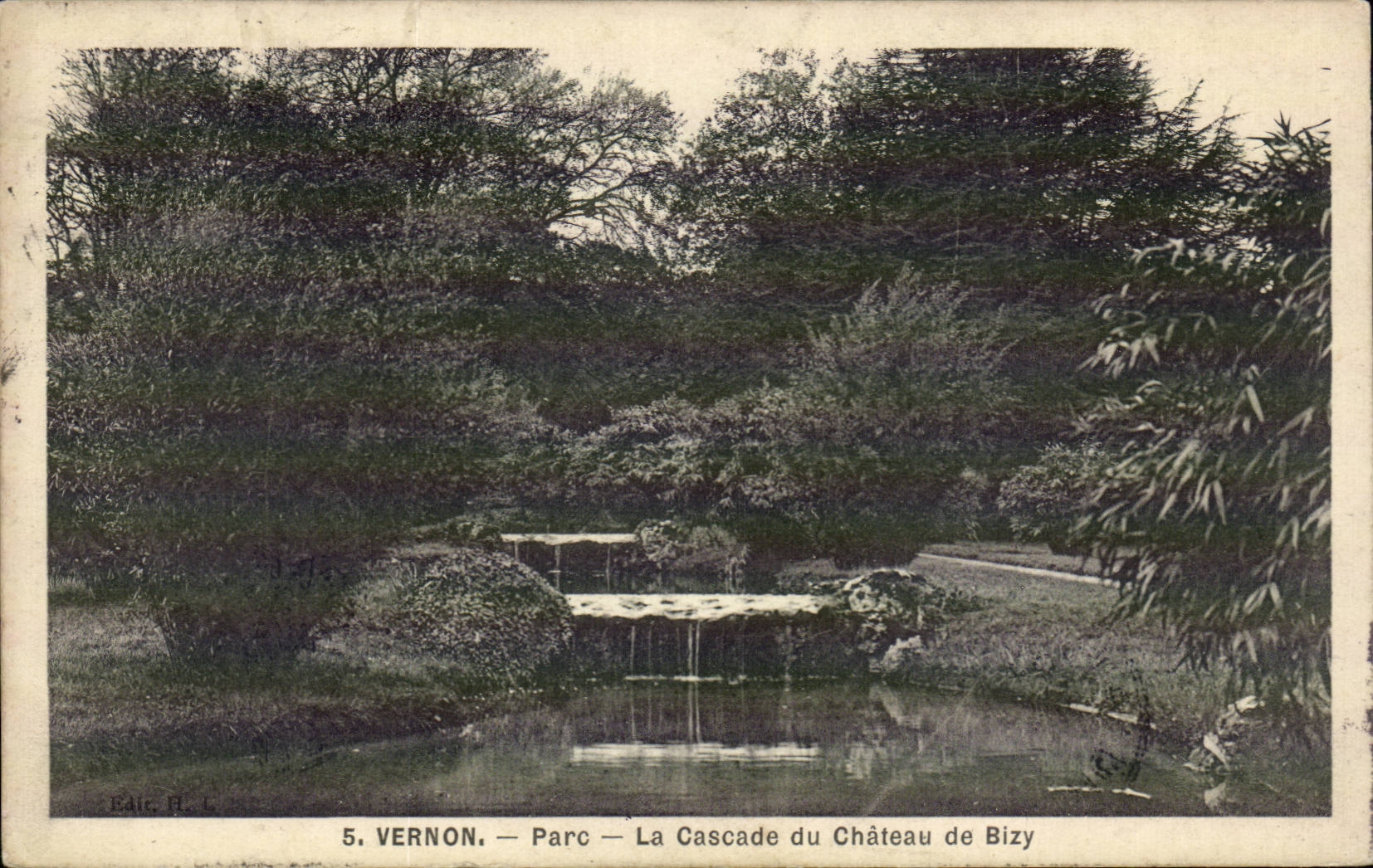 CPA Vernon la cascada del castillo de Bizy