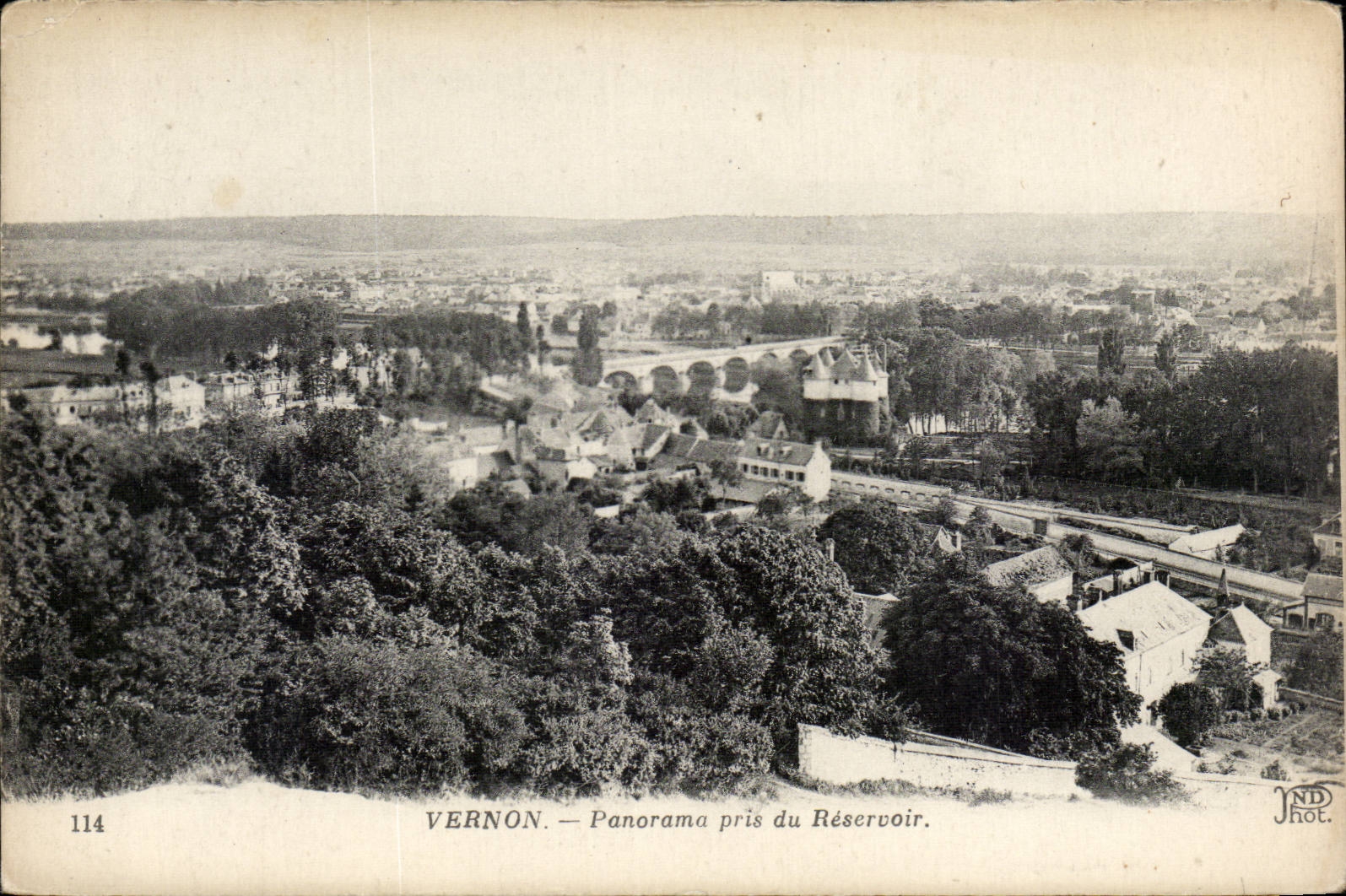 CPA Vernon Panorama taken of the tank