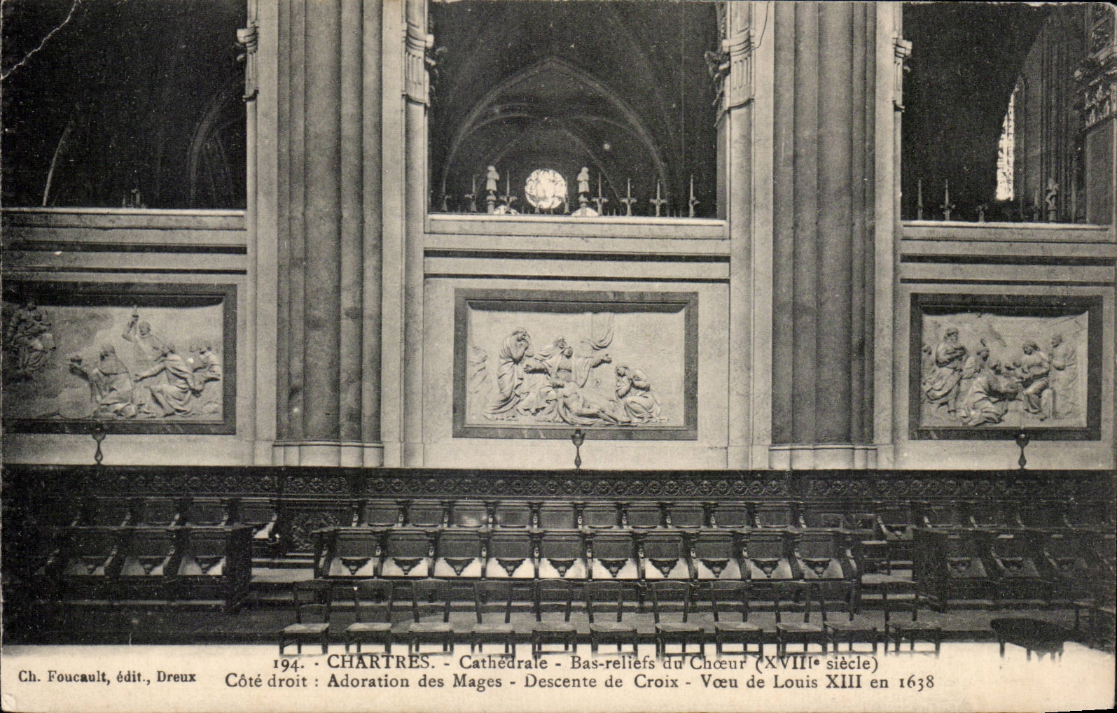CPA Chartres Low Cathedral reliefs of the chorus