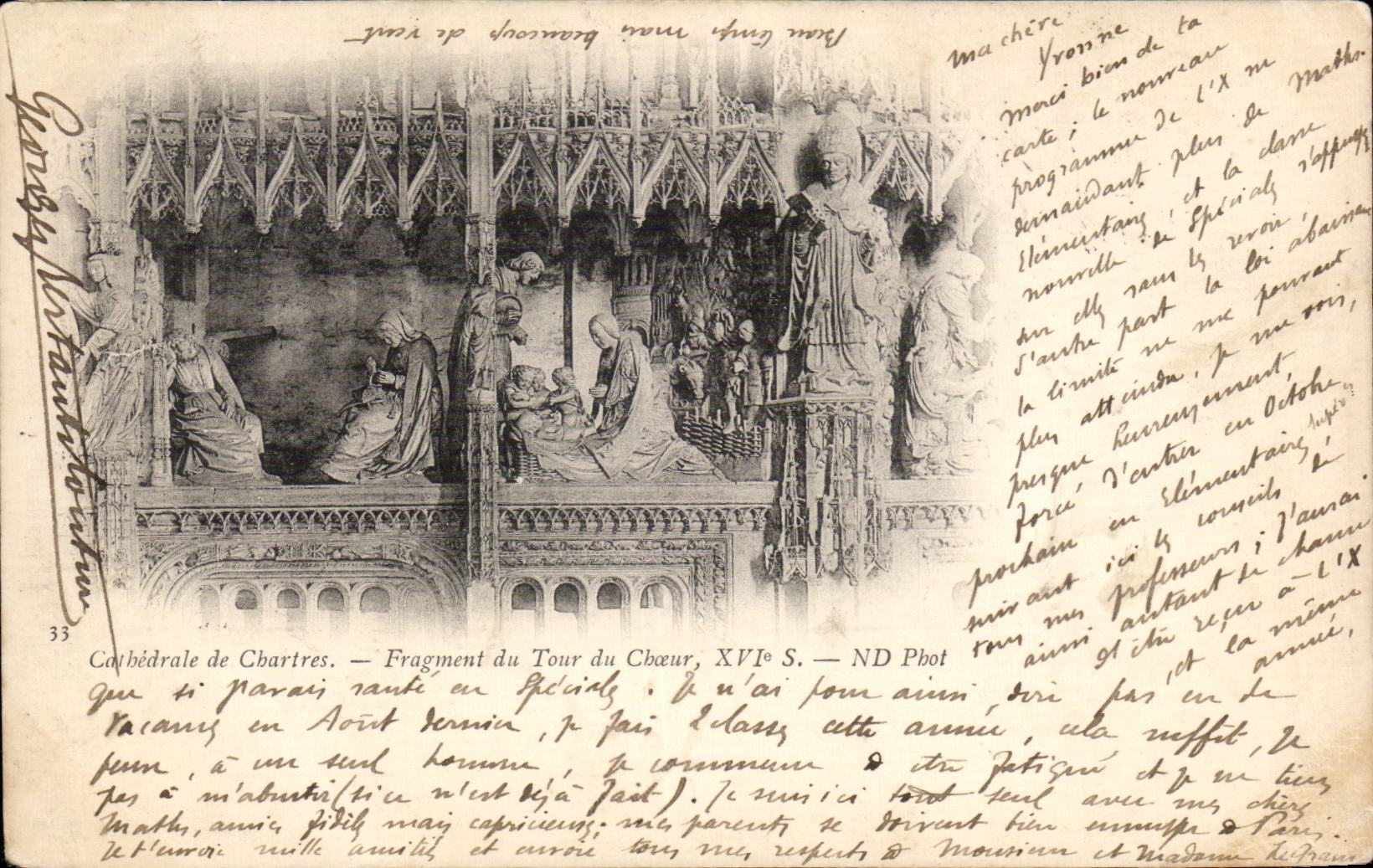 CPA Chartres Cathedral Fragment of Tower of the chorus 16th