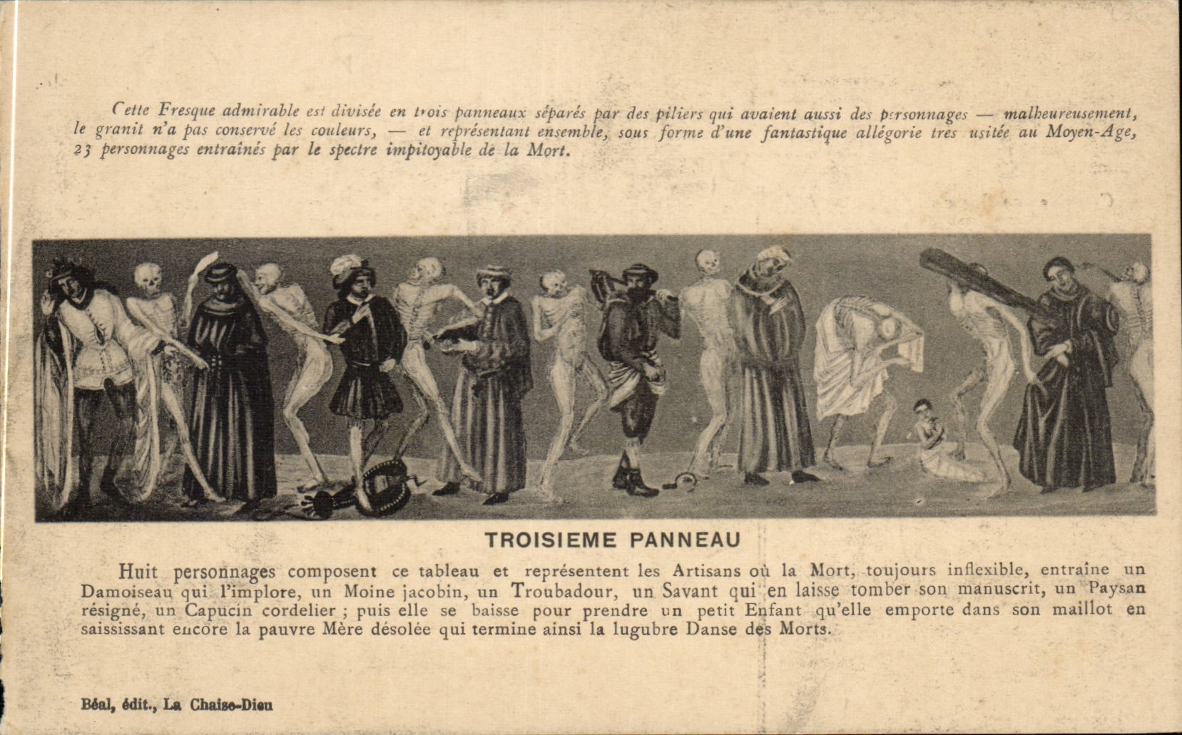 CPA muerte de los artesanos del panel de dios de la silla la tercera