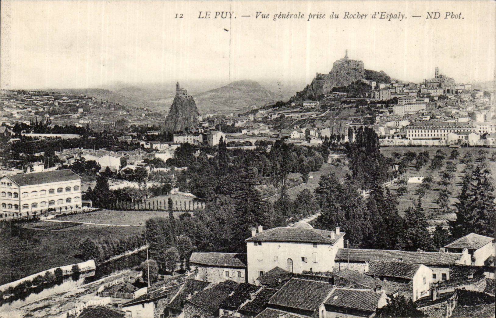 CPA Le Puy Vue generale prise du rocher d'Espaly