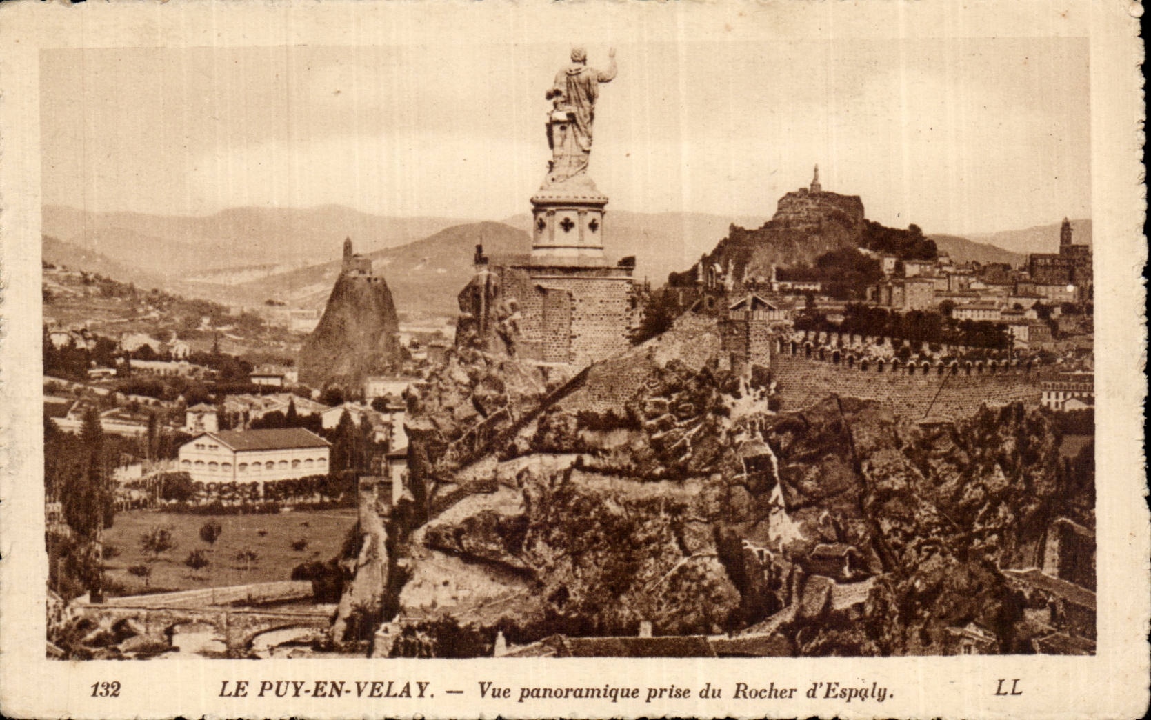 CPA Puy Panoramic View taken of the rock of Espaly
