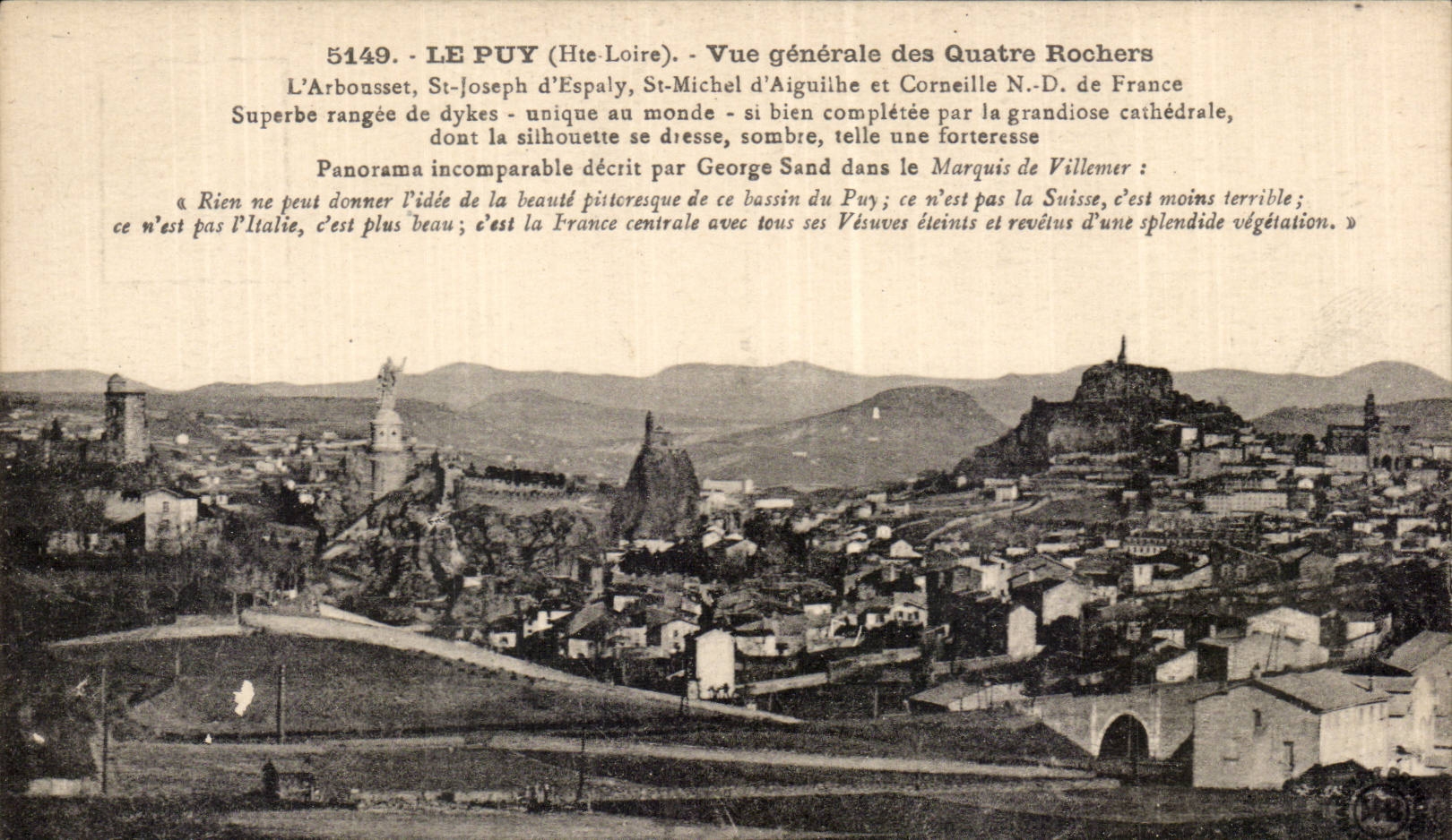 CPA Le Puy Vue generale des quatre rochers