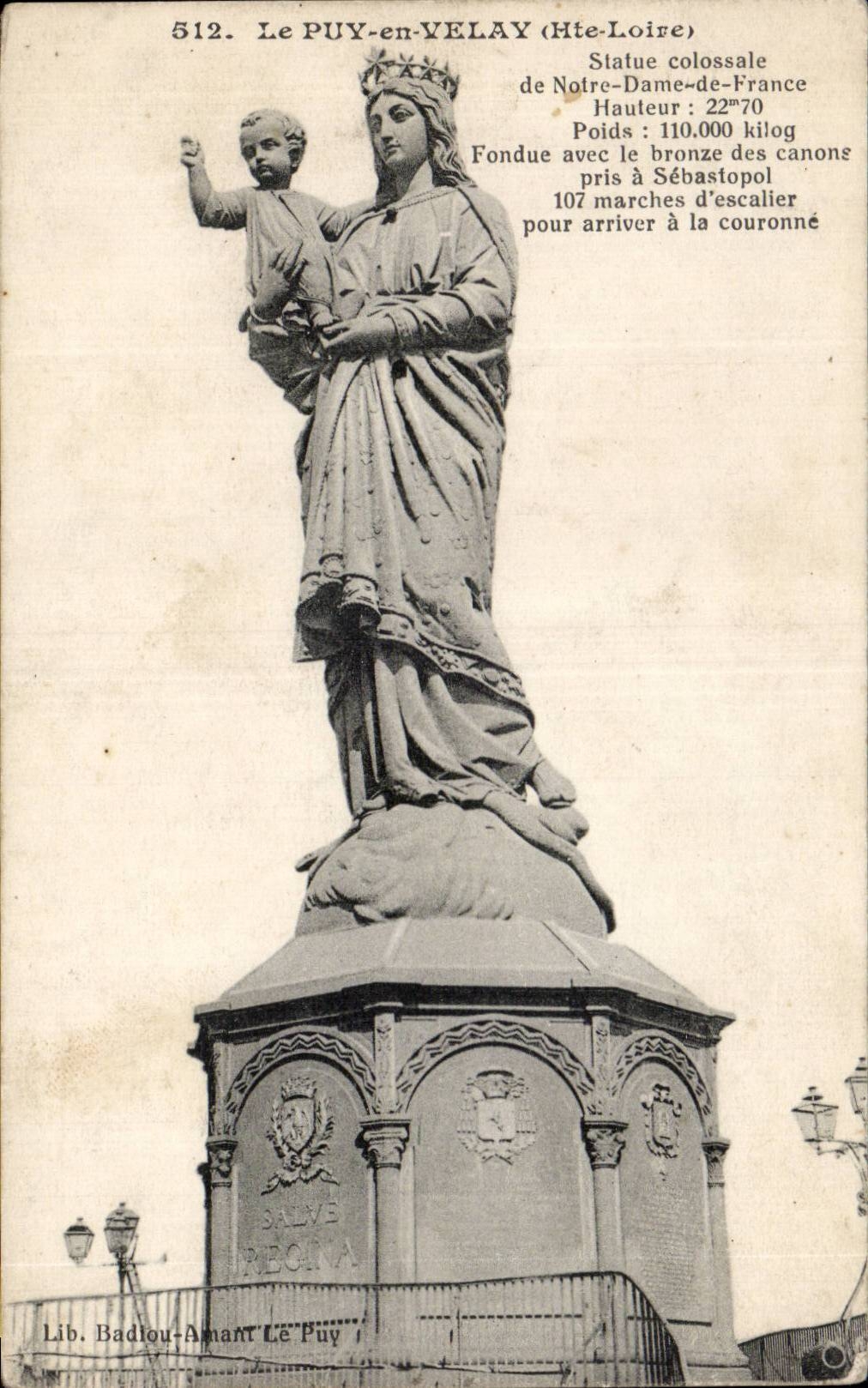 CPA Le Puy Statue colossale de Notre Dame de France