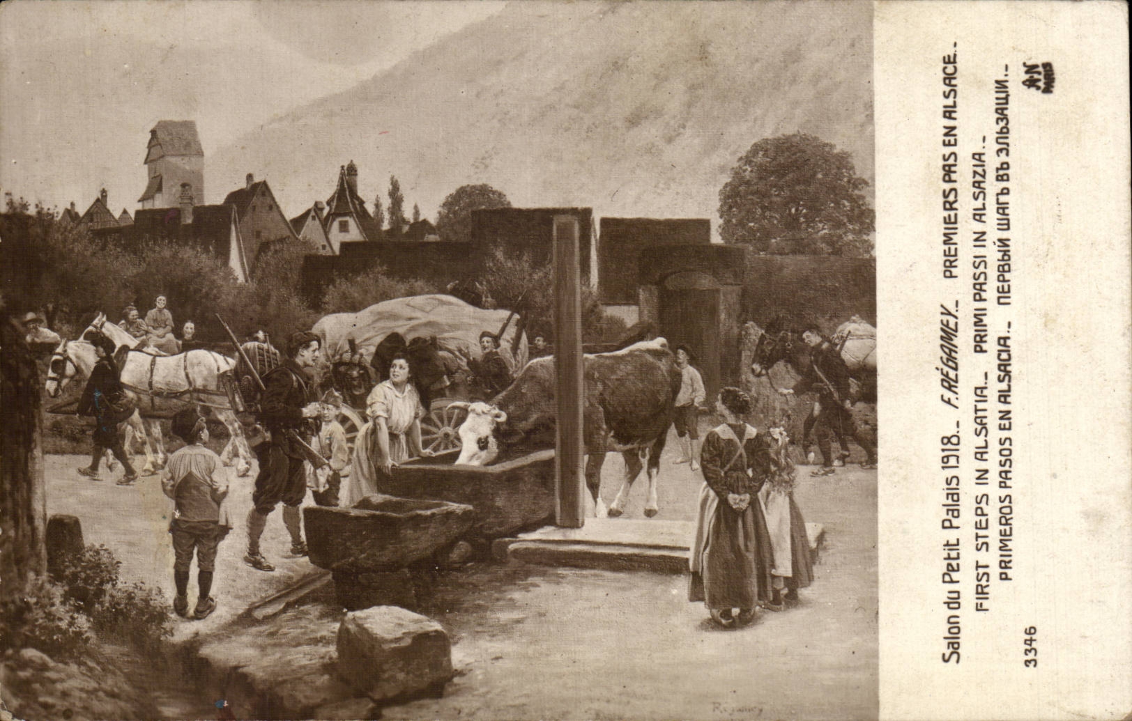 CPA Paris Living room of the small palace 1918 Regamey First steps in Alsace