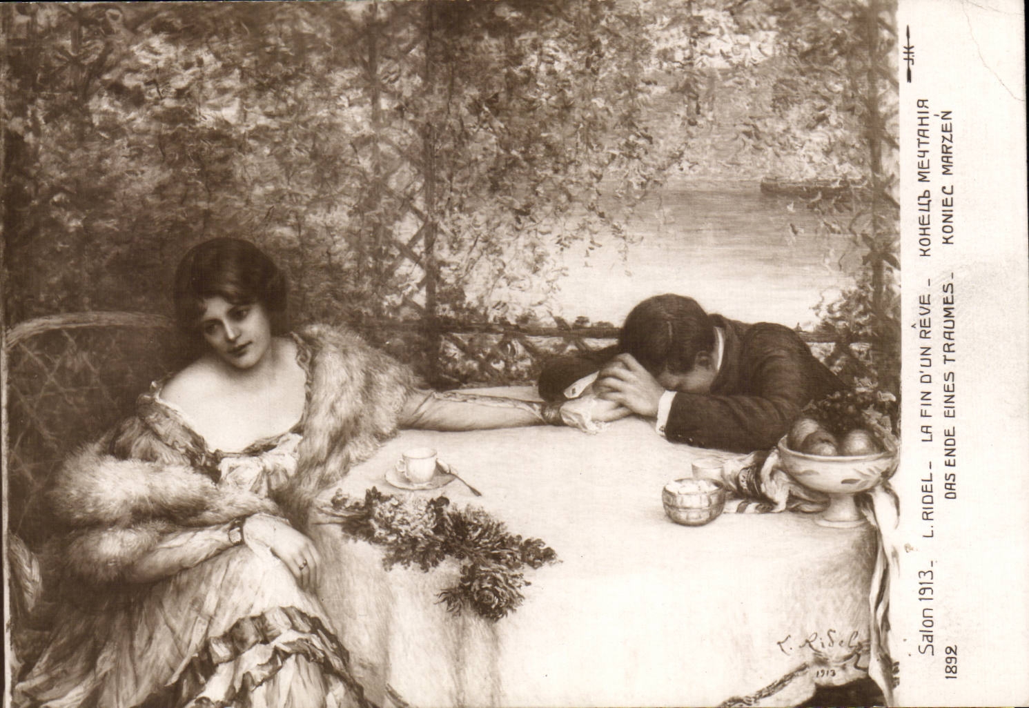 CPA Fantaisie Salon de 1913 Ridel la fin d'un reve