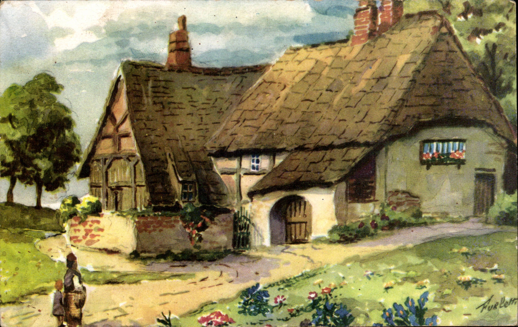 CPA Fantaisie Maison a la campagne