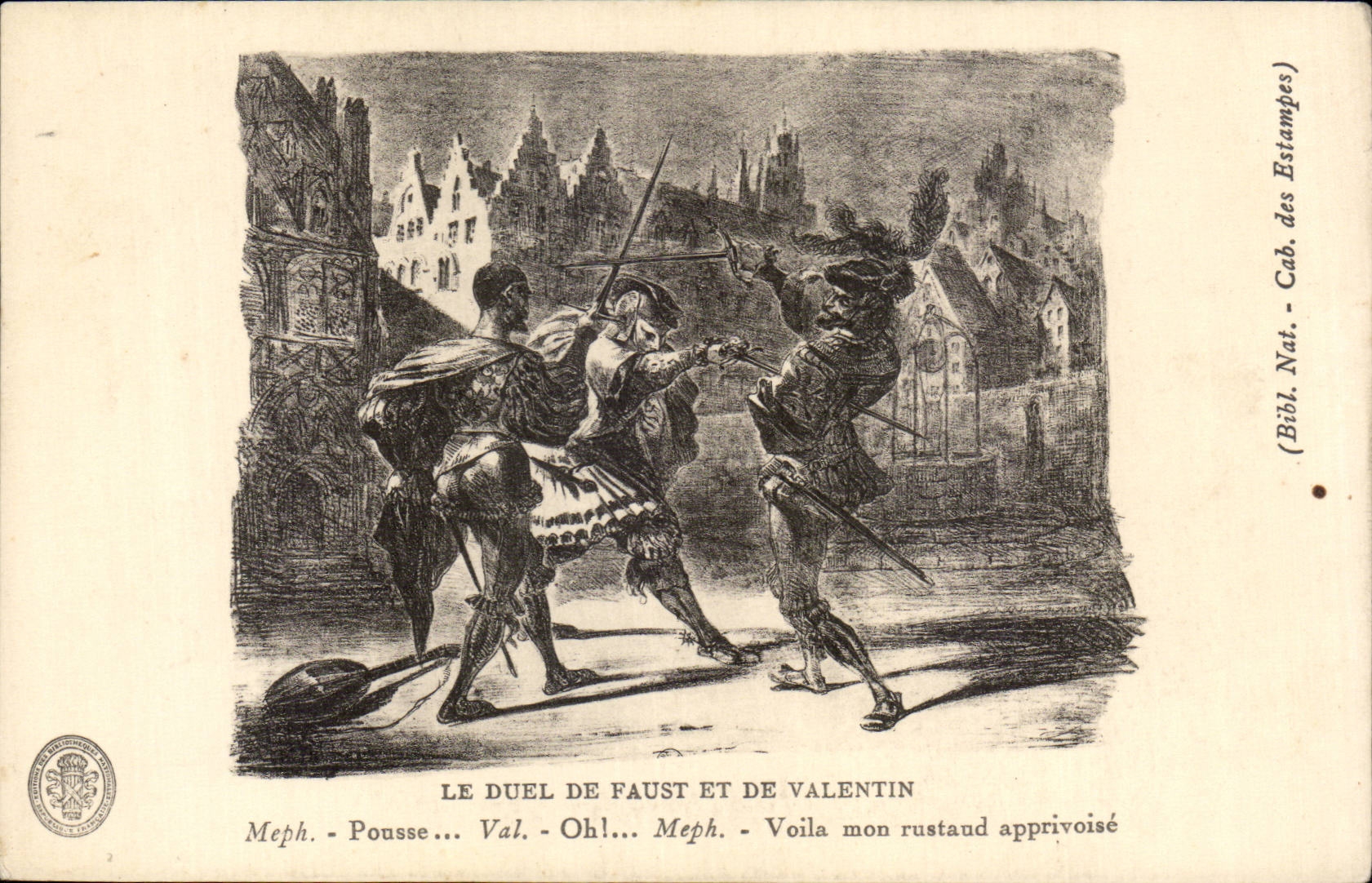 CPA Fantaisie Le duel de Faust y de la tarjeta del dia de San Valentin