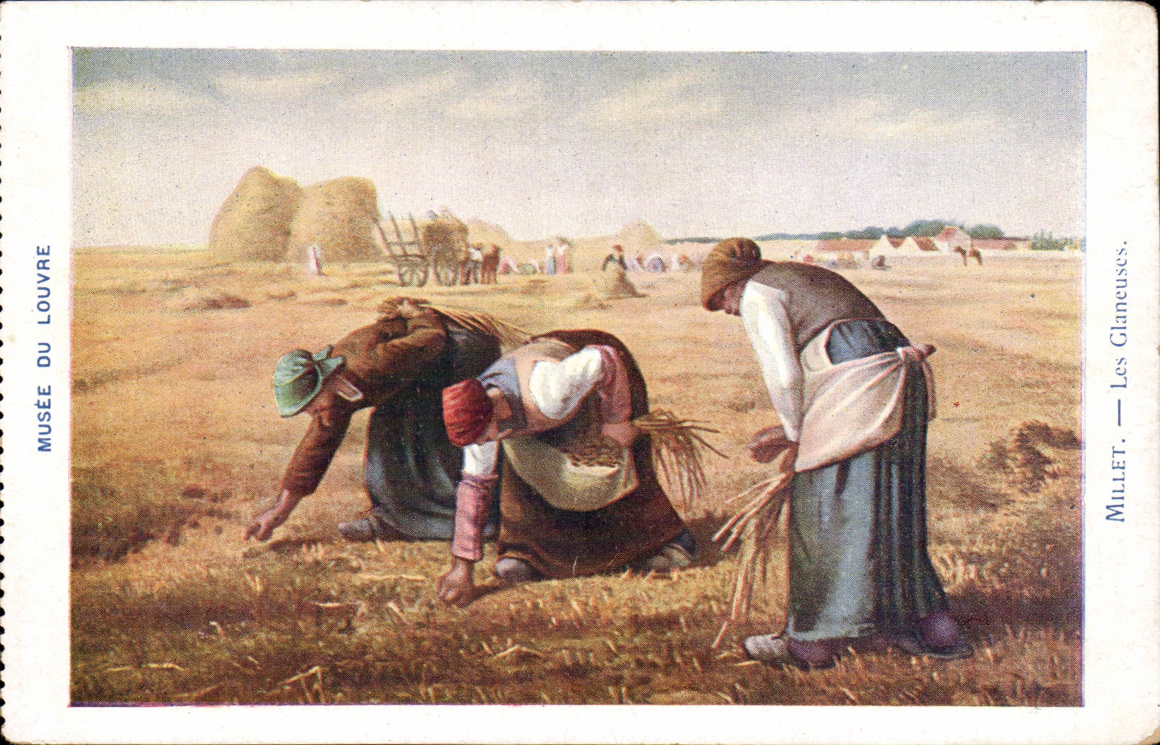 CPA Fantaisie Millet Musee du Louvre les glaneuses