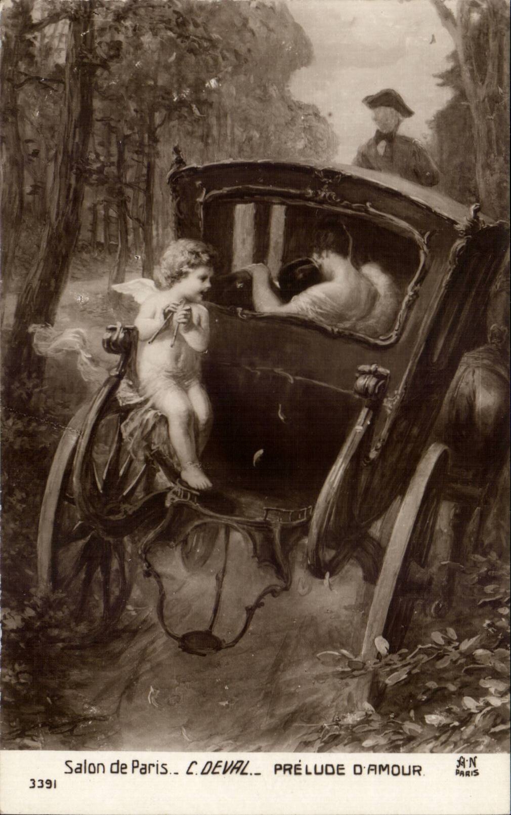 CPA Fantaisie Salon de Paris Deval prelude d'amour Ange Angel