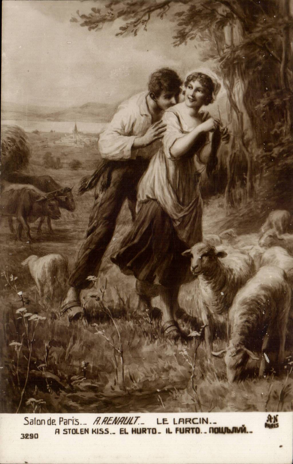 CPA Fantaisie Salon de Paris Renault le larcin Moutons