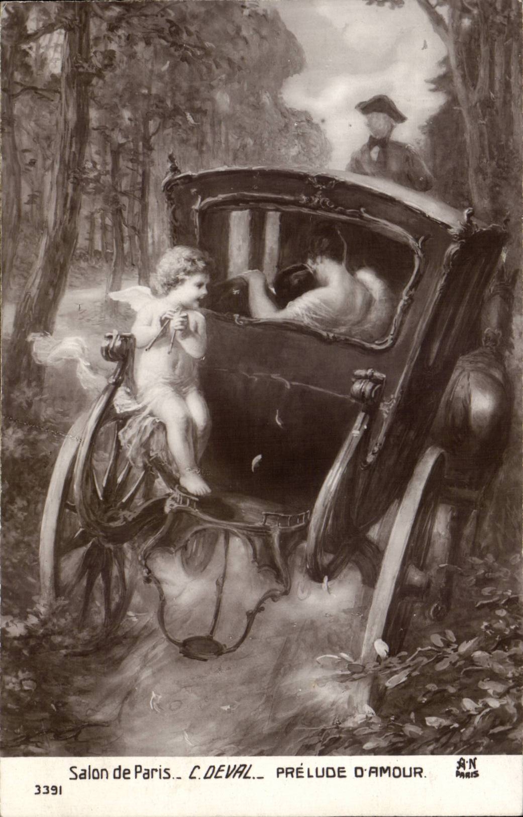 CPA Fantaisie Salon de Paris Prelude d'amour Ange Angel