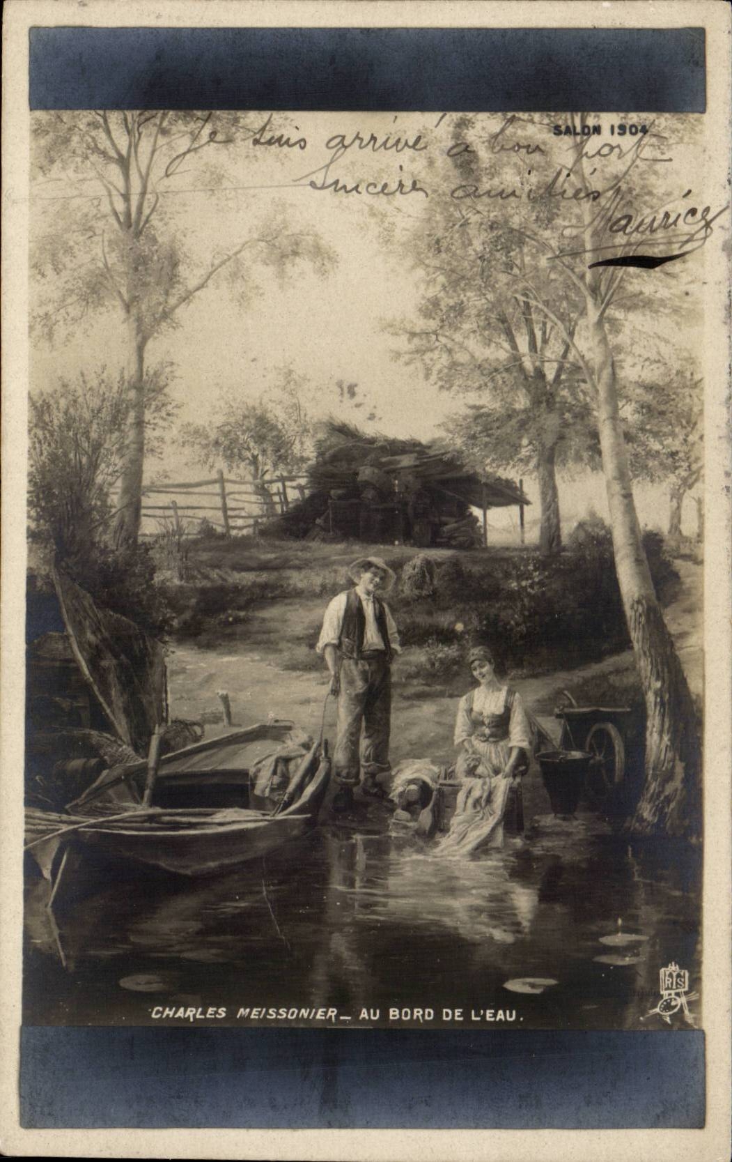 CPA Fantaisie Charles Meissonnier Au bord de l'eau