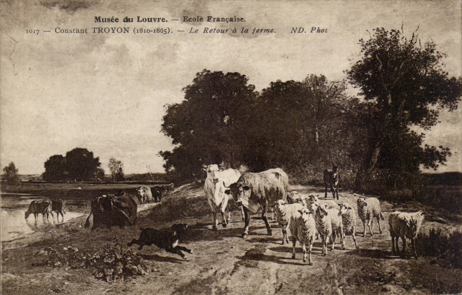 CPA Fantasy Museum of the Louvre Constant Troyon 1810 the 1865 return of firm the Cows sheep Ass donkey Mule