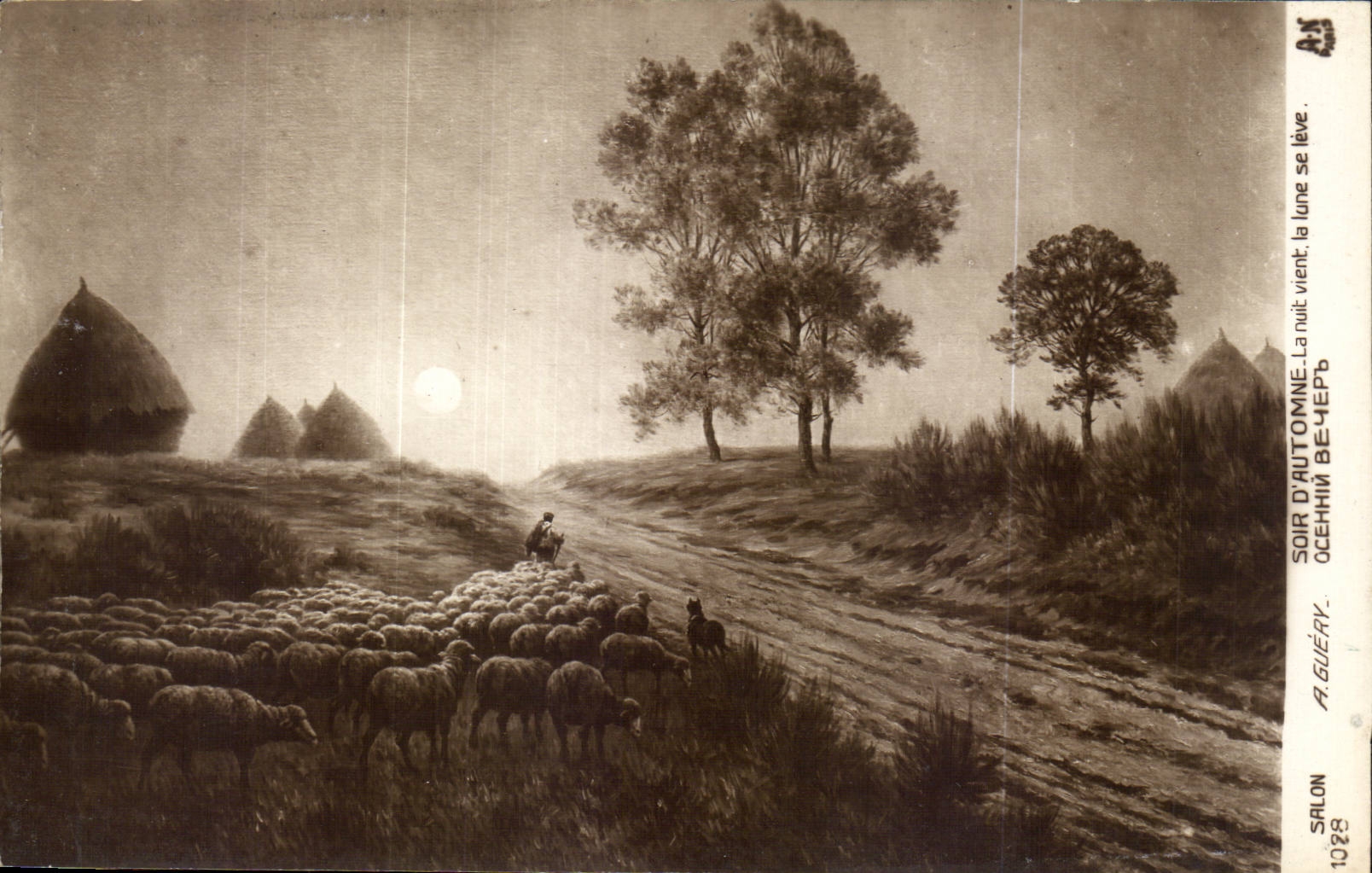 CPA Salon d'automne La nuit vient la lune se leve