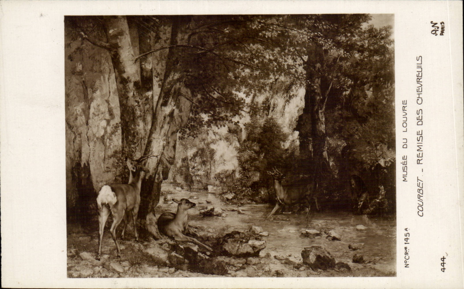 CPA Fantaisie Paris Musee du Louvre Courbet Remise des chevreuils