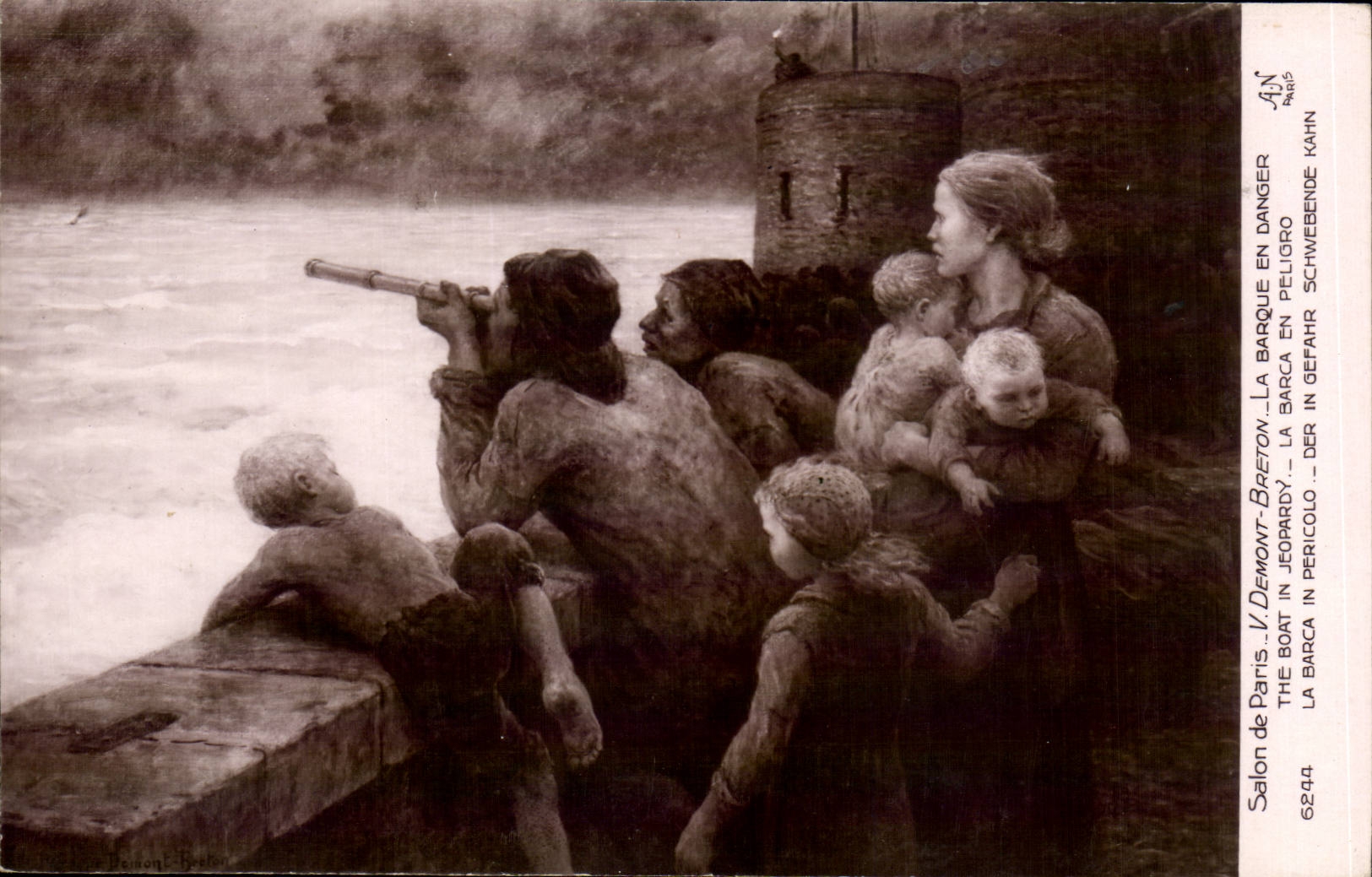 CPA Fantasy Living room of Paris V Breton Demont the boat in danger