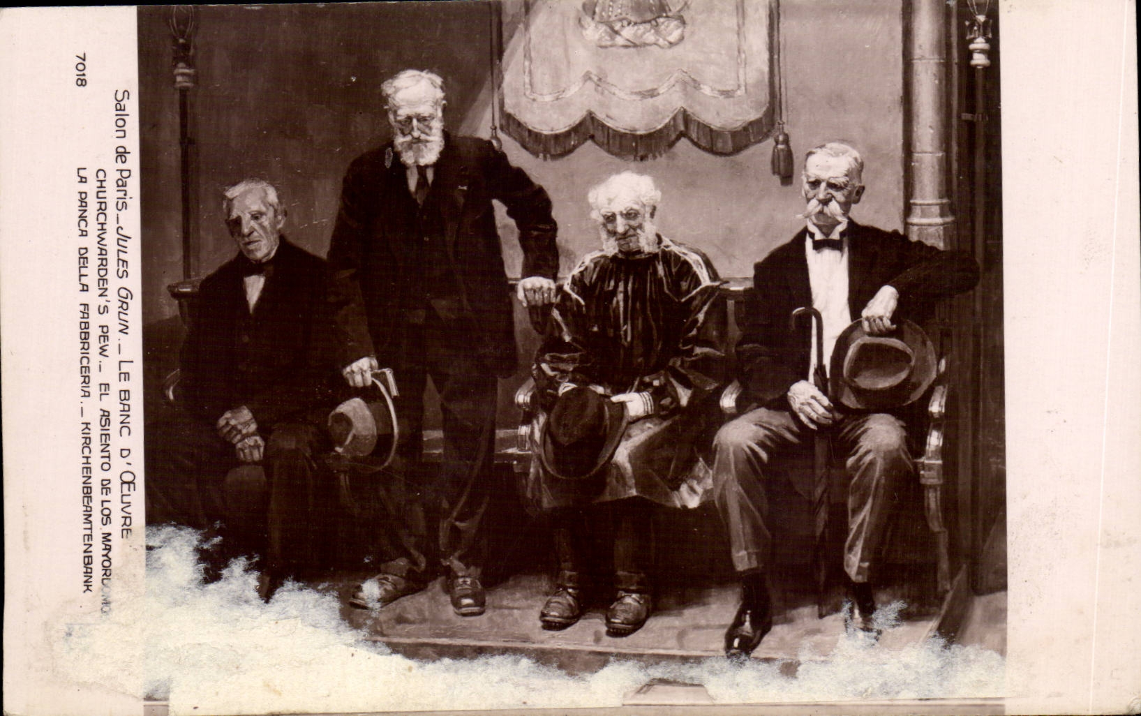 CPA Fantaisie Salon de Paris Jules Grun Le banc d'oeuvre