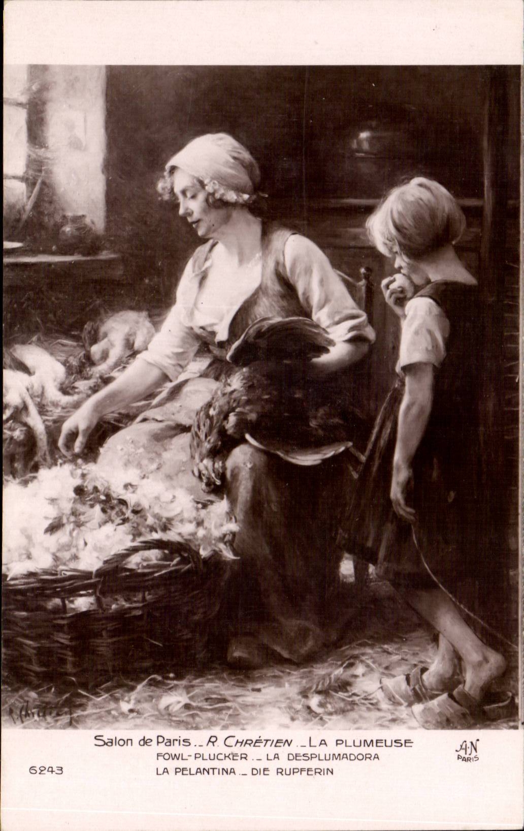 CPA Fantaisie Salon de Paris La plumeuse 