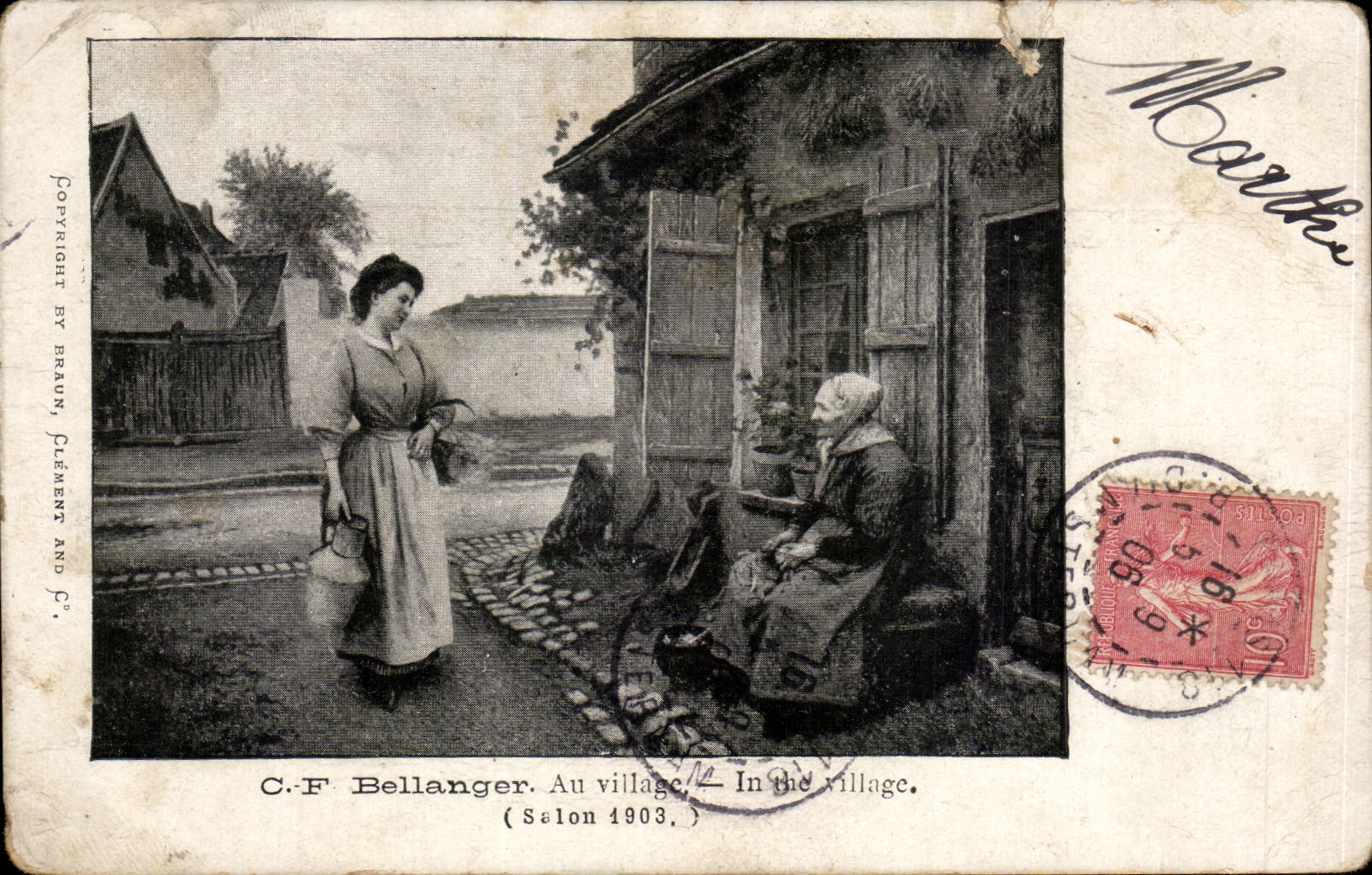 CPA Bellanger Fantasy At the village Living room 1903