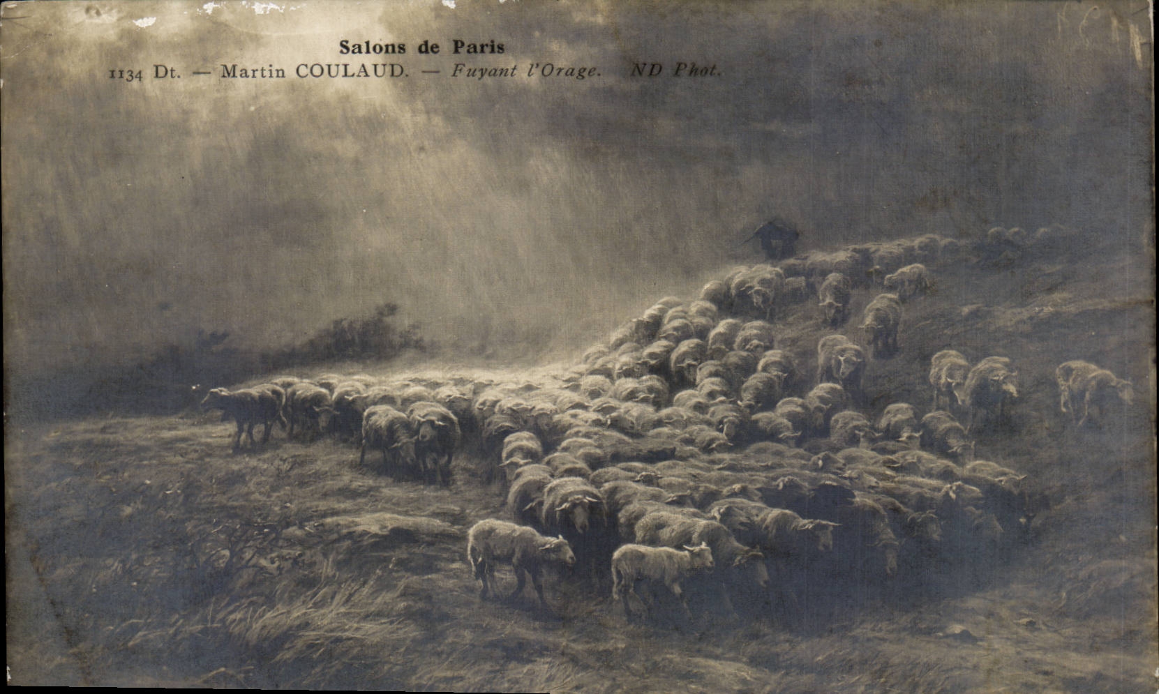 CPA Fantasy Living rooms of Paris Martin Coulaud Fleeing the storm sheep