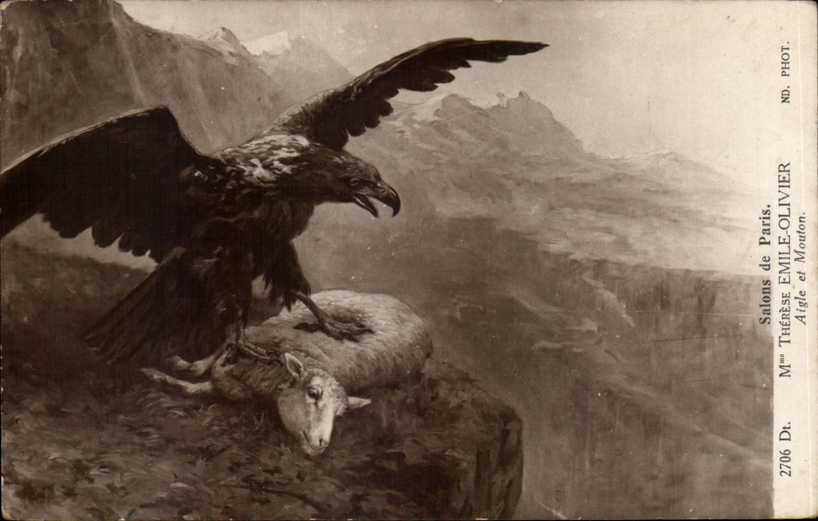 CPA Fantasy Living rooms of Paris Mrs  Therese Emile olive-tree Eagle and Sheep Eagle and sheep