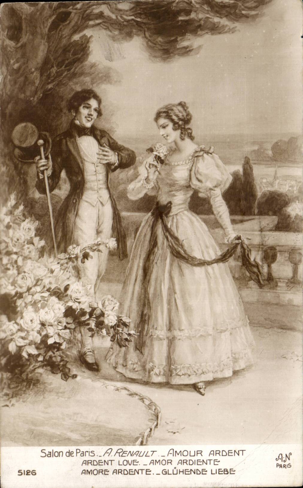 CPA Fantaisie Salon de Paris Renault Amour ardent