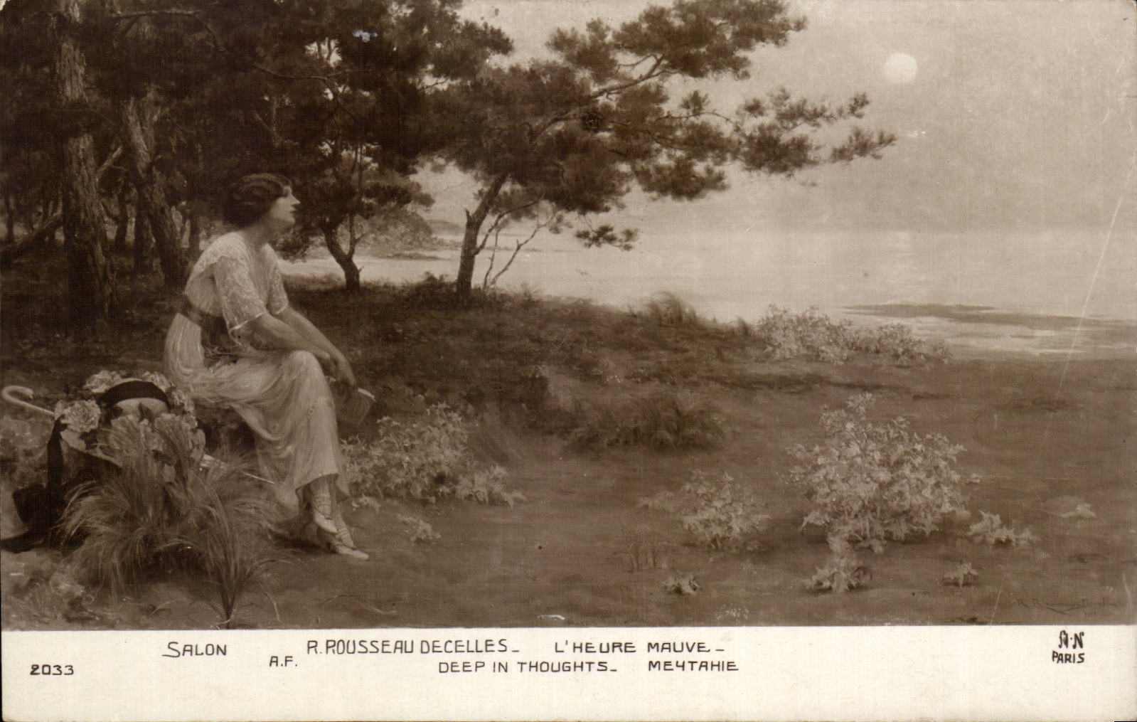 CPA Fantaisie Salon Rousseau Decelles l'heure mauve