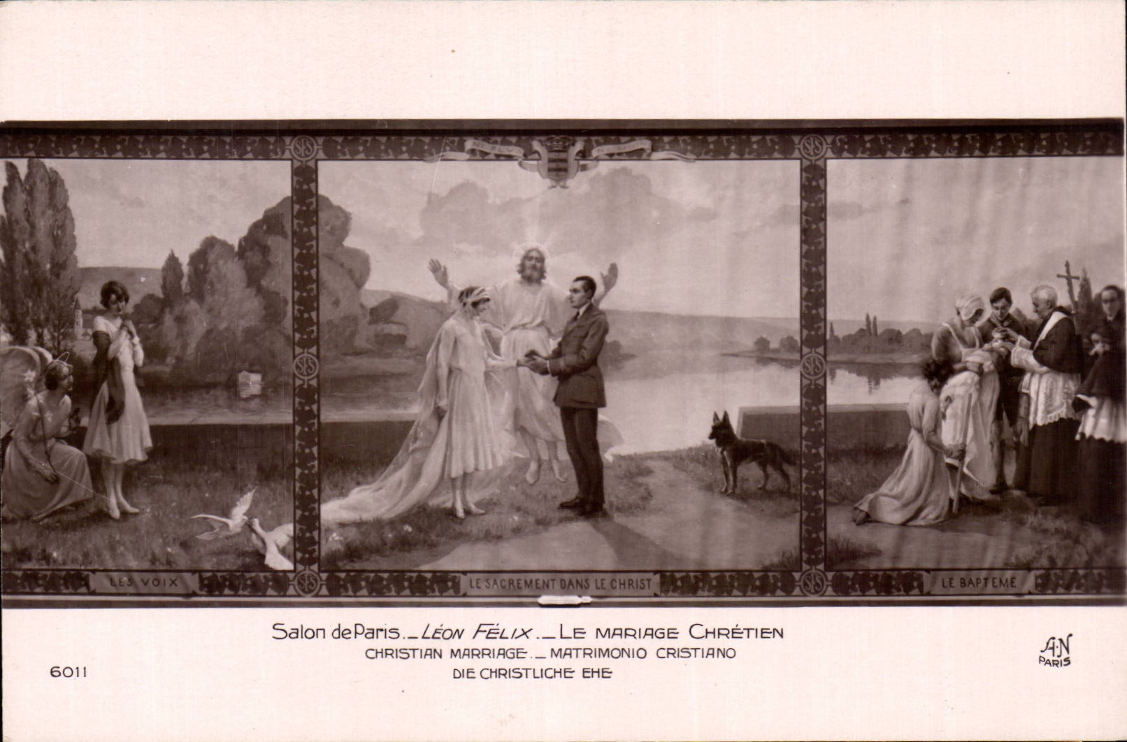 CPA Fantaisie Salon de Paris leon Felix le mariage chretien 